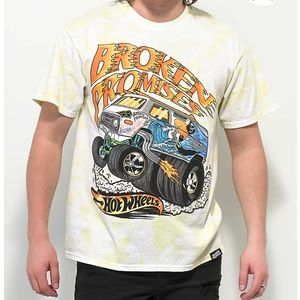 Broken Promises X Hot Wheels See You Again Yellow Tie Dye T-shirt Size Medium